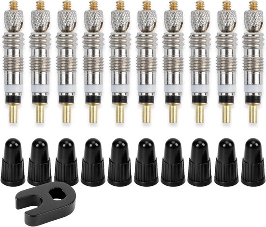 Presta Ventielkern Kit - Ventielkern Vervanging - Fietsbanden Onderhoud - Universeel Compatibel - 21 stuks - Aluminium van Merkloos