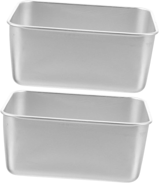 PRETYZOOM 2 Stuks Picknick Schaal Roestvrijstalen Snackbox Honden Drinkbak Metalen Rechthoekige Schaal Maaltijdbereidingscontainers Roestvrijstalen Slakom Kleine Kommen Camping Accessoires