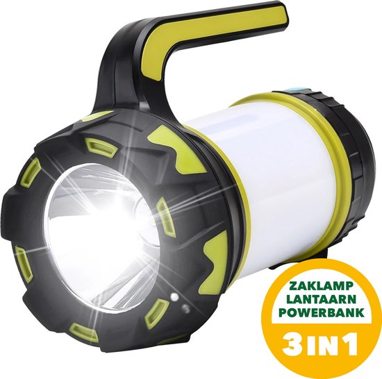PrimeOutdoor 3-in-1 Camping Lantaarn Met Ingebouwde Zaklamp - Tentlamp - 4000mAh Powerbank - Oplaadbare Batterij - 800 Lumen - Kampeer Lamp van Merkloos