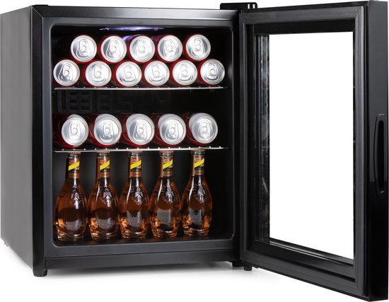 PRIMO PR178BC Drankkoelkast - Minibar - Mini Koelkast - Glazen deur - 46L - D - Zwart van PRIMO