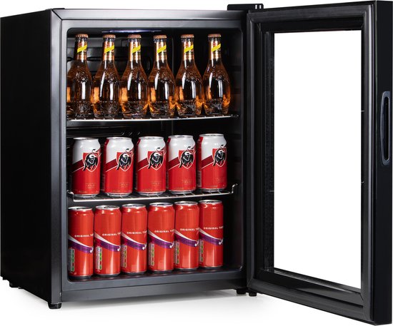 PRIMO PR179BC Drankkoelkast - Minibar - Mini Koelkast - Glazen deur - Vrijstaand - 60L - D - Zwart van PRIMO