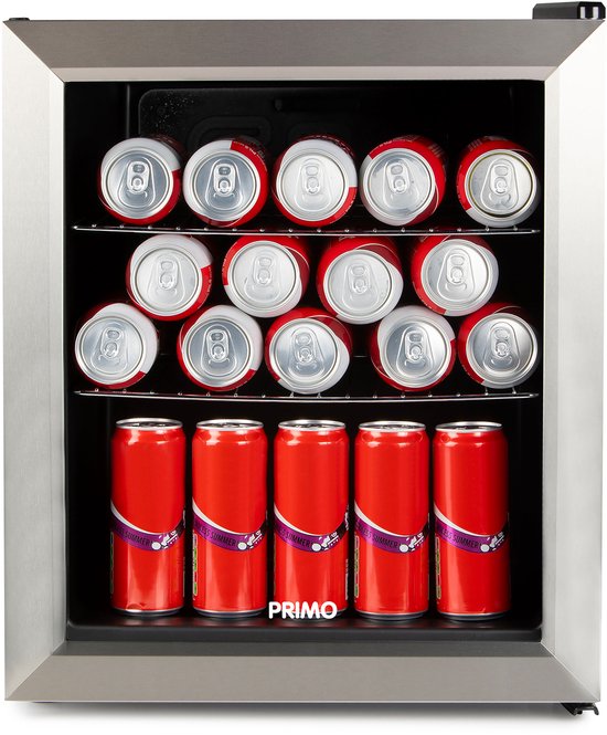 PRIMO PR194BC Drankkoelkast - Minibar - Mini Koelkast - Glazen deur - 46L - C - Zwart van PRIMO
