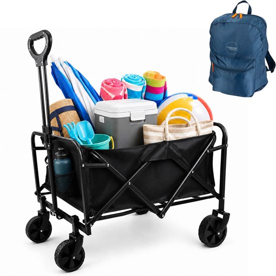 Princess Traveller - Opvouwbare Bolderkar met Opvouwbare Rugzak - Compact en Lichtgewicht - Oxford Zwart en Platinum Navy