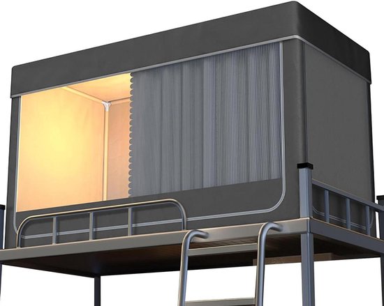 Privacy Bed Tent - Slaapcabine - Rustige Slaap Creëren - Verduisterend en Ademend - 190x90x110cm - Grijs