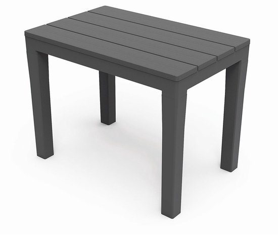 Pro garden camping tafeltje - antraciet - kunststof - 60 x 39 x 45 cm - buitentafeltje van Merkloos