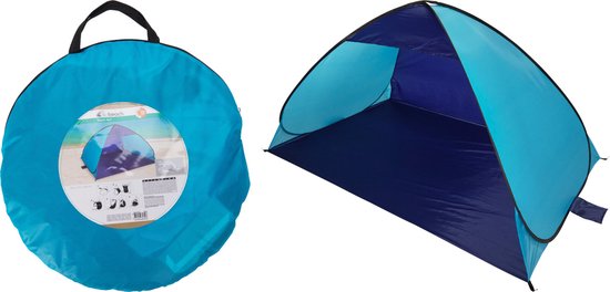 Probeach - strandshelter - strandtent - pop-op - 200 x 125 x 100 cm - blauw - lichtgewicht - van Merkloos