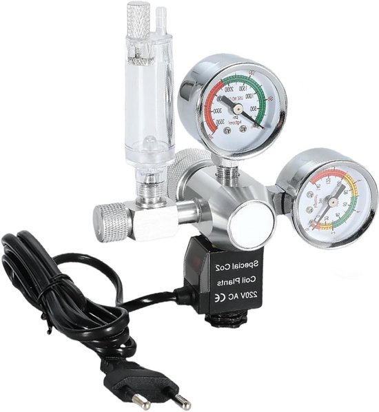 Professionele CO2 Drukregelaar voor Beplant Aquarium - Met Dubbele Manometer en Bellensteller