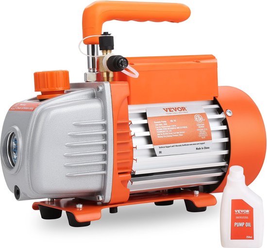 Professionele Vacuumpomp - Vacuum Pomp - Vacumeermachine - Met Anti Olie Terugloopmechanisme - Compact & Draagbaar - Oranje van Merkloos