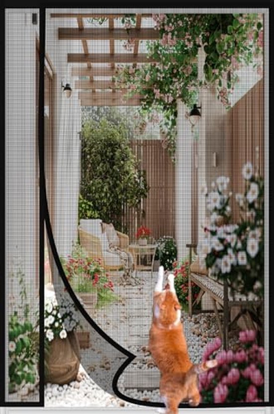 PromoHome Magnetisch vliegengordijn voor deur - Zwart 80x200 cm - Zelfsluitend insectenwerend scherm