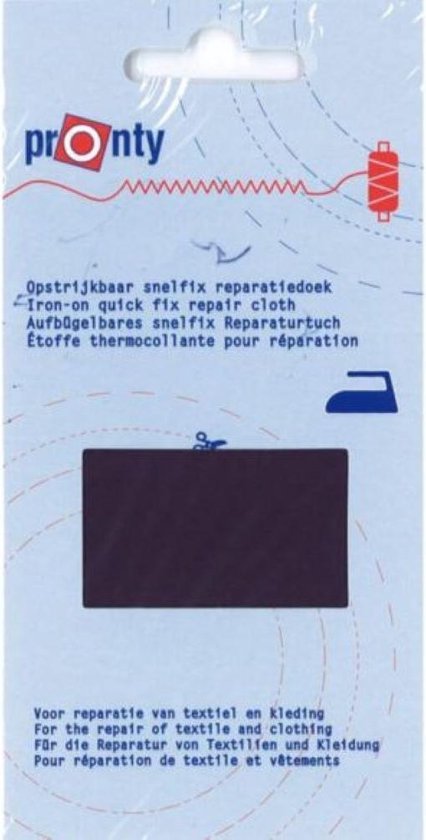 Pronty snelfix Reparatiedoek opstrijkbaar Marine (donkerblauw) 11 x 25 cm katoen van Pro