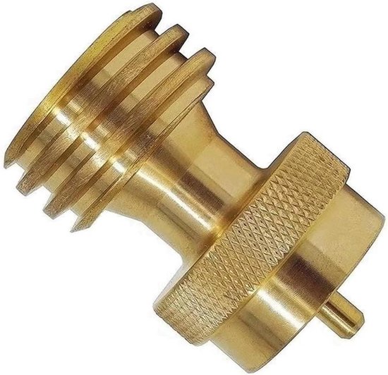 Propaan Adapter - Gas Fles Connector - Camping BBQ - Automatische Veiligheid - 1LBS - Messing