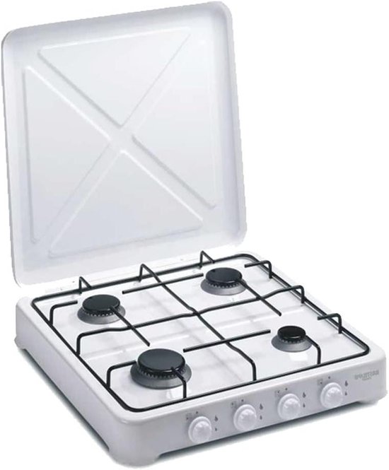 Propaan Butaan Fornuis - Draagbaar Kooktoestel - Kamperen Koken - Afneembare Branders - 4.15 kW - Wit