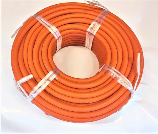 Propaan-butaan gasslang - Gasleiding slang - Camping kooktoestel - Hoge drukbestendig - 100 cm - Oranje