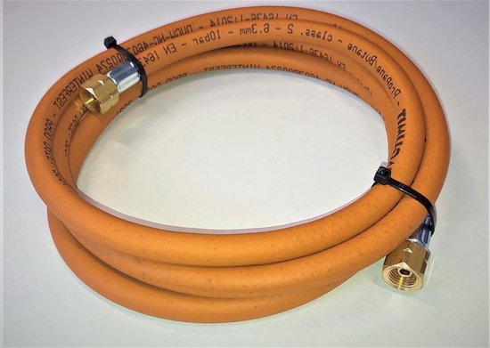 Propaan Butaan Gasslang - Gasleiding Slang - Gas Aansluiten - Vorstbestendig tot -30C - 10 meter - Oranje