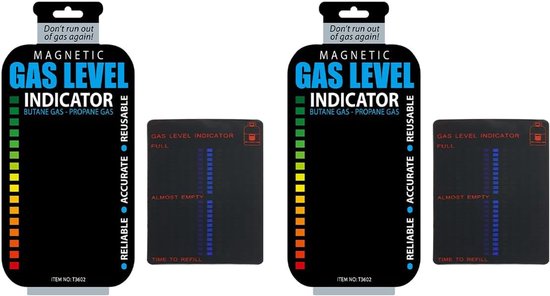 Propaan butaangas LPG brandstof-gastank vulstandindicator - 2 stuks - magnetisch - direct vulniveau controleren - Vemera