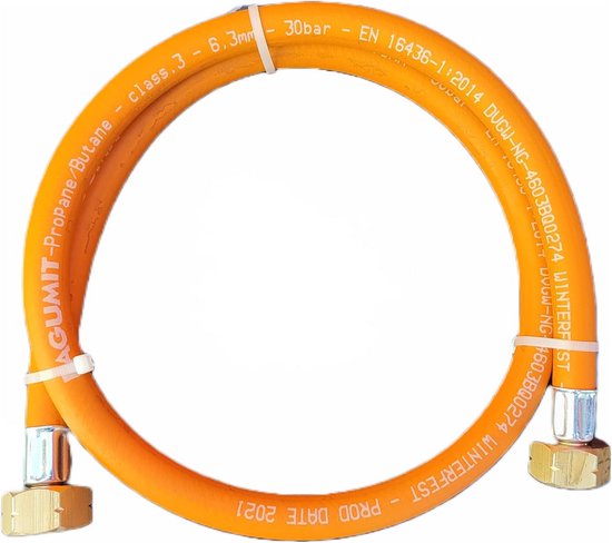 Propaan-butaangas Slang 100 cm met Snelsluiting en 30 Bar Drukbestendigheid