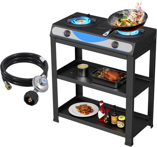 Propaan Gasfornuis - Buiten Koken - Outdoor Keuken - Automatische Ontsteking - 73 x 39 cm - Zwart