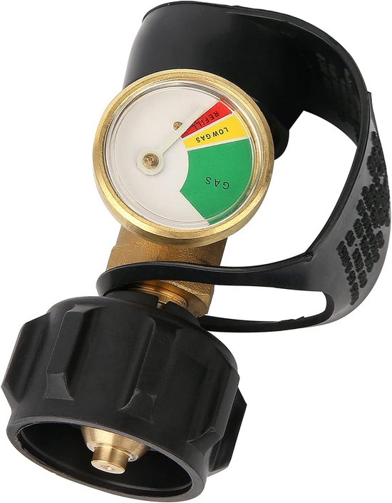 Propaan Gastank Meter: Niveau-indicator, Drukmeter en Lekdetector voor Gasflessen en BBQ (5-40 lbs) van Merkloos