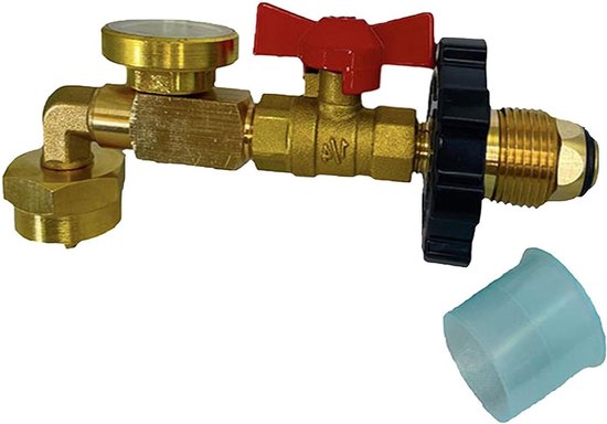 Propaan Navuladapter - Gas Converter - Outdoor Koken - Met Drukmeter - 9 kg tot 1 lb - Messing
