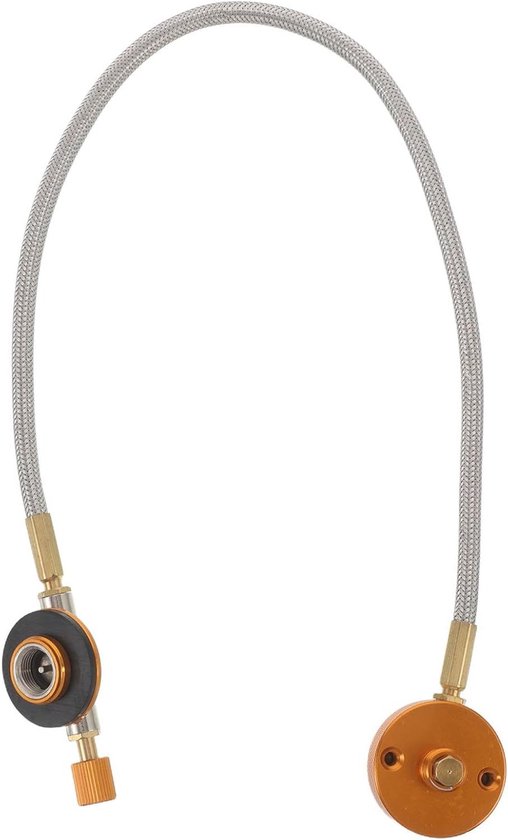 Propaan Navulslang Adapterset - Gasgrill Verlenging - Buiten Koken - Snelle Installatie - 47.5 cm - Zilver