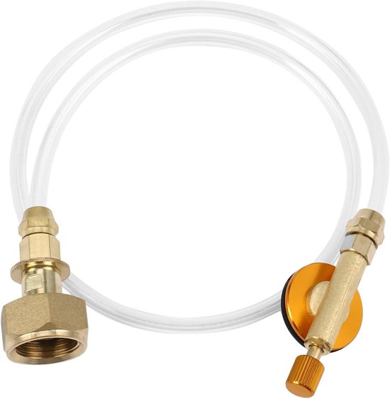 Propaan Vuladapter - Gas Tank Connector - Camping Koken - Dubbel Verstelbaar - Platte Slang - Zilver
