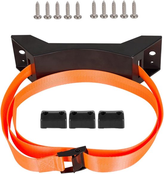 Propaangasfles Houder - Elastische Tankhouder - Veilige Opslag - Valbestendige Ondersteuning - 24.5 x 11.8 x 10.8 cm - Zwart