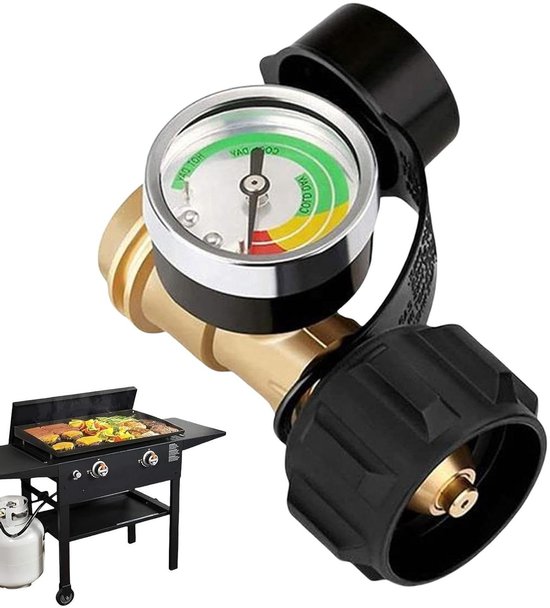 Propaanmeter - Gas niveau meter - Barbecue Controle - Kleurgecodeerde Indicatie - 5-40 lbs - Messing