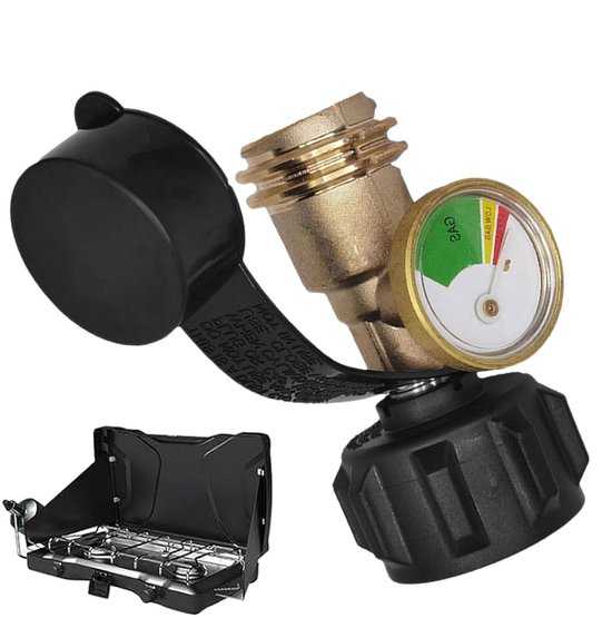Propane Tank Gauge - Gas Meter Lekdetector - Veilig Grillen - Nauwkeurige Meting - 5-40lb Cilinders - Zwart