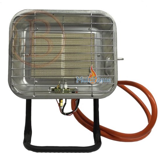 Propatech ruimte straler 3,7 kW met ODS-beveiliging, waakvlam, gas aansluitset op statief van Merkloos