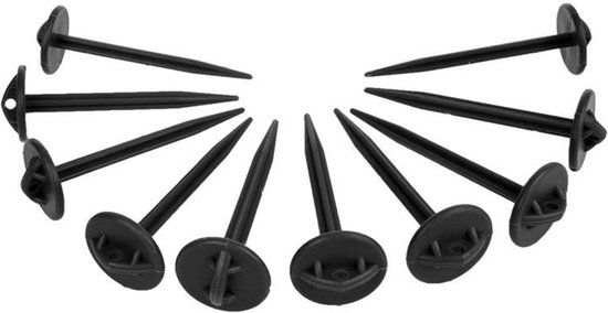 ProPlus 361736 Tentharing Heringset Kunststoff - 10 Stück für Bodenplanen und Zeltteppiche 7.5 cm x 9 cm 10 stuk(s) van ProPlus