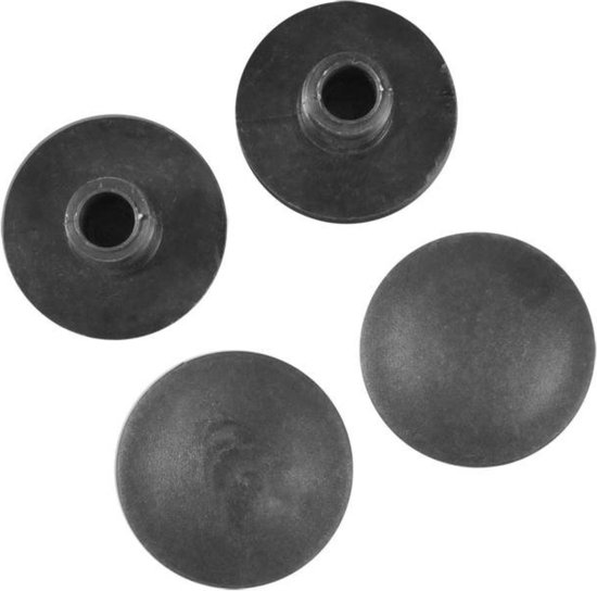 ProPlus Beschermdoppen kunststof voor caravan opstapje - 2 treden - zwart - set van 2 van ProPlus