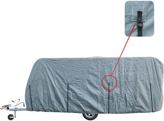 ProPlus Caravanhoes - 4-laags SFS-stof - Waterdicht en ademend - 427-518 cm - Grijs van ProPlus
