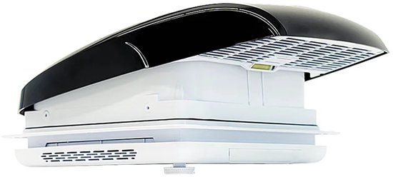 ProPlus Dakluik DeLuxe - 40 x 40 cm – 12 Volt - LED-verlichting - met Ventilator - Insectenhor - Dakraam Caravan - Zwart