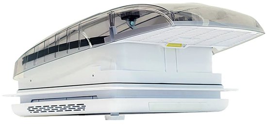 ProPlus Dakluik DeLuxe - 40 x 40 cm – 12 Volt - LED-verlichting - Touchscreen, Afstandsbediening & Stille Ventilator - Insectenhor - Dakraam Caravan - Transparant