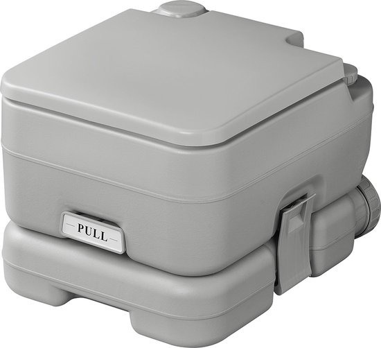 ProPlus Draagbaar Toilet - Zithoogte 29 cm - Camping toilet - Inklapbaar - Mobiel Toilet - Met deksel - Met Doorspoelpomp - Geschikt voor kamperen, varen of reizen - Vuilwatertank 10 L - Schoonwatertank 10 L van ProPlus