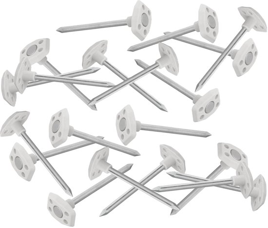 Proplus Grondzeilpennen - 20x stuks - metaal - voor grondzeilen / tenttapijten / tentharing - 10 cm