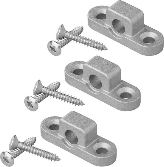 ProPlus Horizontale metalen framebevestigingsoogjes - set van 3 - roestbestendig - met RVS schroeven van ProPlus