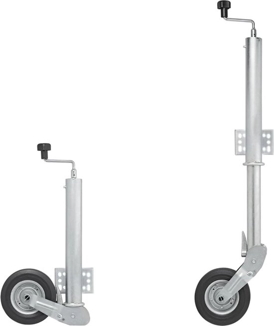 Proplus Inklapbare Neuswiel voor Caravan, Vouwwagen en Aanhangwagen Ø60 mm - 200 x 600 mm - Steunwiel - Rubberband - Max. 400 kg van ProPlus