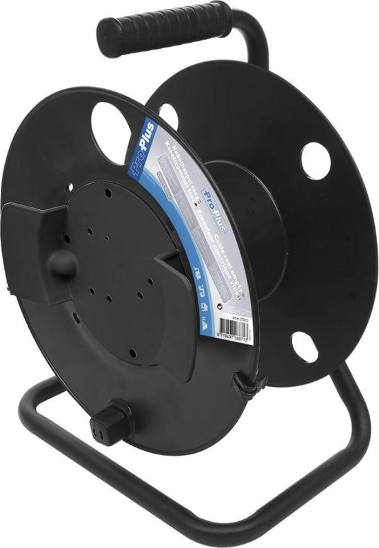 ProPlus Multifunctionele kabelhaspel - lichtgewicht - geschikt voor CEE-verlengkabel - zwart van ProPlus