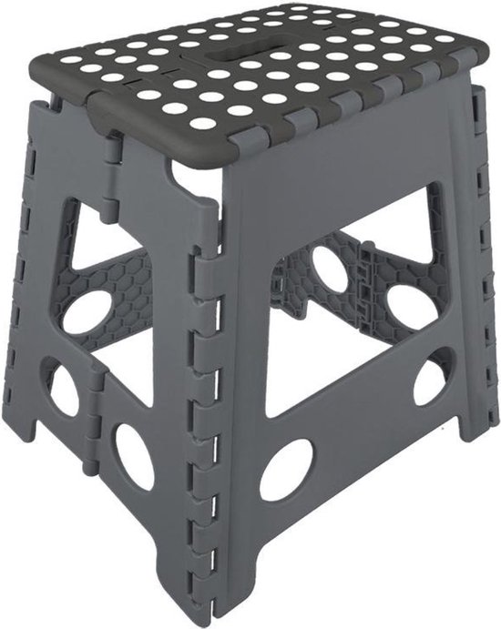 ProPlus Opstapje - 40 cm - Caravantrapje - Krukje - Anti Slip - Inklapbare kruk - Trapje - Kampeerstoel - Caravan accessoires - Draagbaar - Kunststof - Grijs van ProPlus