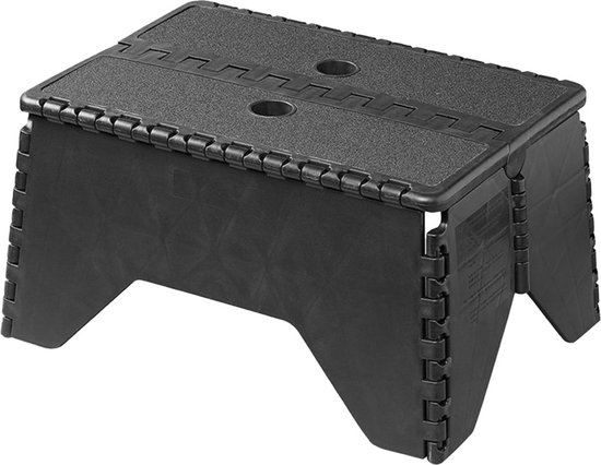 ProPlus Opstapje - 42 x 29.5 x 24 cm - Krukje - Anti Slip - Inklapbare kruk - Trapje - Kampeerstoel - Draagbaar - Compact ontwerp - Kunststof - Zwart van ProPlus