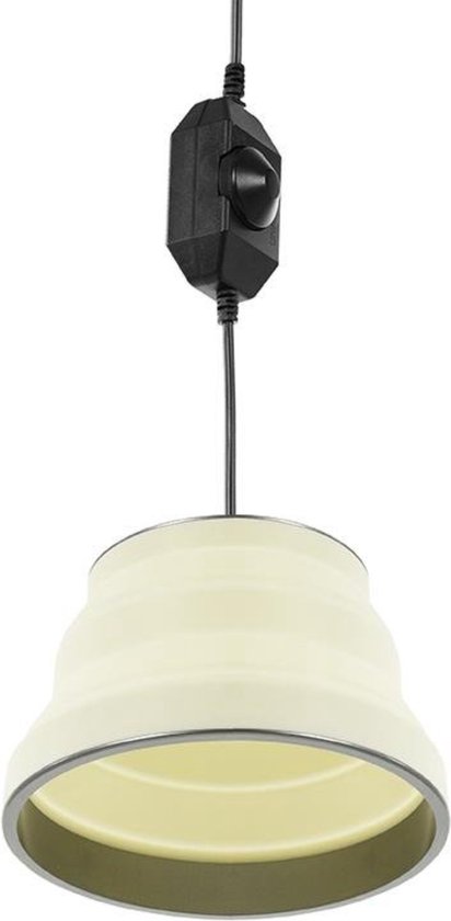 ProPlus Opvouwbare LED hanglamp - siliconen - wit - Ø 15 cm - traploos verstelbaar licht van ProPlus