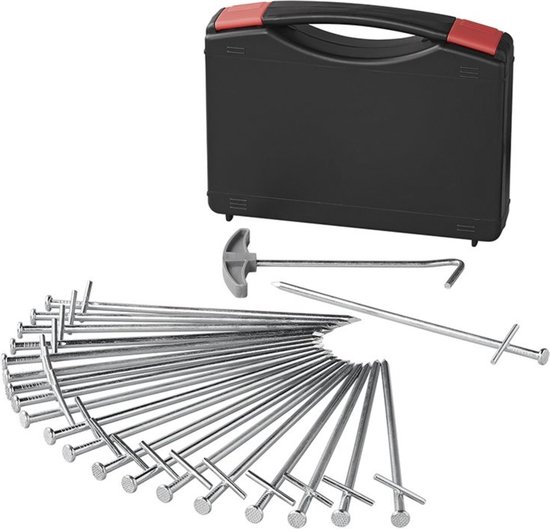 ProPlus Rotspennen set - metaal - aangelaste dwarspen - 23 cm - inclusief koffer - 20 stuks van ProPlus