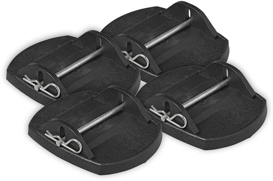 ProPlus Stabilisatievoeten - Met Metalen Pen - 4 stuks - Caravanvoet - Onderlegplaat Caravan - Kunststof - Zwart van Merkloos