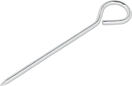ProPlus Stalen tentharing met oog - 19 cm - Zilver - Geschikt voor zachte bodems van ProPlus