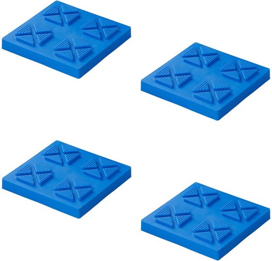 ProPlus Stapelbare onderlegplaten - extra grip - UV-bestendig - 21x21 cm - set van 4 van ProPlus