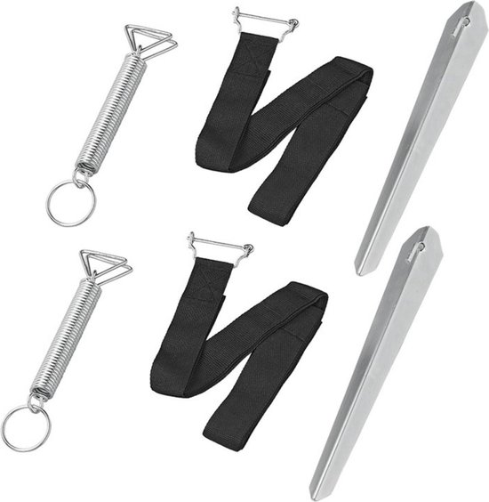 ProPlus Stormbandenset – 3,5 M – Stormlijnset – Tent Stormkit – Caravan- en camperluifels – Voortenten – Compleet pakket – Incl. stormharingen & veer van ProPlus