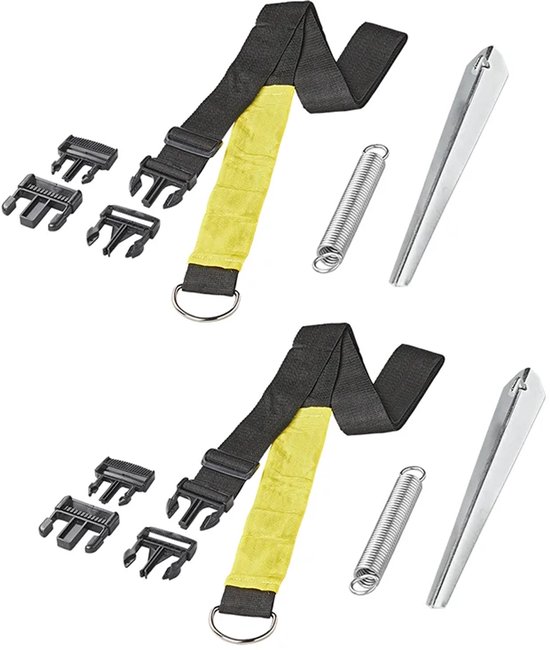 ProPlus Stormbandset - 2x3M - Spanbanden - Met Clips - Geschikt voor Caravan- en Camperluifels - Inclusief Haringen - Zwart