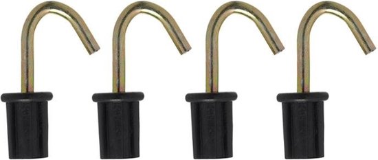 ProPlus Tentdoppen met ronde haak - metaal - Ø 22 mm - zwart - set van 4 van ProPlus