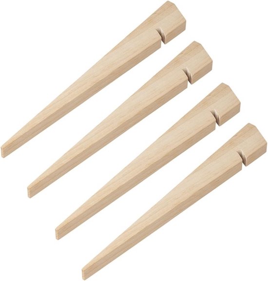 ProPlus Tentharing - 30 cm - Zandharing - Lichtgewicht - Stormharingen - Grondharing - Tentpennen - Tentverankering - voor Tenten - Hout - 4 stuks - Bruin van ProPlus